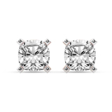 9ct Rose Gold Four Prong Cushion Lab Diamond Stud Earrings (1 Ct. Tw.) front image