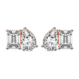 9ct Rose Gold Double Delight Lab Diamond Stud Earrings (1 Ct. Tw.) front image