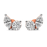 14ct Rose Gold Twin Gleam Lab Diamond Stud Earrings (3 Ct. Tw.) front image