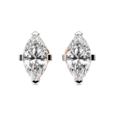 14ct Rose Gold Four Prong Marquise Lab Diamond Stud Earrings (1 Ct. Tw.) front image