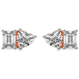 14ct Rose Gold Divine Double Flame Lab Diamond Stud Earrings (1 Ct. Tw.) front image