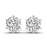 10kt Rose Gold Six Prong Round Lab Diamond Stud Earrings (10 Ct. Tw.) front image
