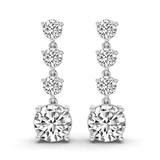 14ct White Gold Round Fashion Lab Diamond Dangle Earrings (1 Ct. Tw.) front image