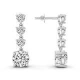 14ct White Gold Round Fashion Lab Diamond Dangle Earrings (1 Ct. Tw.) right