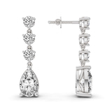 14ct White Gold Pear and Round Fashion Lab Diamond Dangle Earrings (1 Ct. Tw.) right