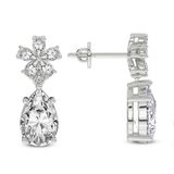 Platinum Iris Bloom Flower Fashion Lab Diamond Dangle Earrings (1 Ct. Tw.) standing product image one
