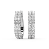 10kt White Gold Gracie Double Row Round Lab Diamond Hoop Earrings (1 Ct. Tw.) front image