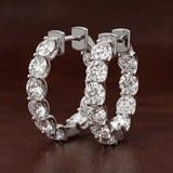 Platinum Sirena Round Lab Diamond Hoop Earrings (6 Ct. Tw.) color product image one