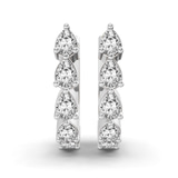 Platinum Clara Pear Lab Diamond Huggie Earrings (3/4 Ct. Tw.) left
