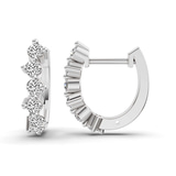 14ct White Gold Solene Round Lab Diamond Huggie Earrings (3/4 Ct. Tw.) right
