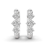 14ct White Gold Ara Round Lab Diamond Huggie Earrings (1/2 Ct. Tw.) left