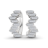 9ct White Gold Siena Baguette Lab Diamond Huggie Earrings (1 Ct. Tw.) front image