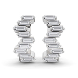 9ct White Gold Siena Baguette Lab Diamond Huggie Earrings (1 Ct. Tw.) left