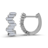 9ct White Gold Siena Baguette Lab Diamond Huggie Earrings (1 Ct. Tw.) right