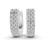 14ct White Gold Twin Shimmer Lab Diamond Huggie Earrings (3/4 Ct. Tw.) front image