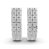 14ct White Gold Twin Shimmer Lab Diamond Huggie Earrings (3/4 Ct. Tw.) left