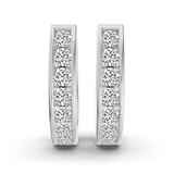 14ct White Gold Remi Round Lab Diamond Huggie Earrings (1/2 Ct. Tw.) left