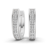 14ct White Gold Ines Princess Lab Diamond Huggie Earrings (7/8 Ct. Tw.) front image