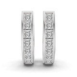 14ct White Gold Ines Princess Lab Diamond Huggie Earrings (7/8 Ct. Tw.) left