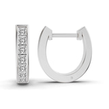 14ct White Gold Ines Princess Lab Diamond Huggie Earrings (7/8 Ct. Tw.) right