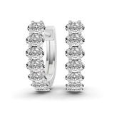 Platinum Altair Oval Lab Diamond Huggie Earrings (1 1/4 Ct. Tw.) front image