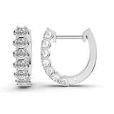 Platinum Altair Oval Lab Diamond Huggie Earrings (1 1/4 Ct. Tw.) right
