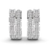 14ct White Gold Radiant Sequence Lab Diamond Huggie Earring (1 1/4 Ct. Tw.) left