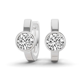 14ct White Gold Elin Single Round Lab Diamond Huggie Earrings (7/8 Ct. Tw.) front image