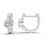 14ct White Gold Elin Single Round Lab Diamond Huggie Earrings (7/8 Ct. Tw.) right