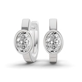 14ct White Gold North Single Oval Lab Diamond Huggie Earrings (1 Ct. Tw.) front image