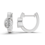 14ct White Gold North Single Oval Lab Diamond Huggie Earrings (1 Ct. Tw.) right