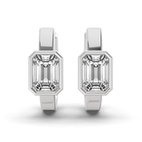 10kt White Gold Auri Single Emerald Lab Diamond Earrings (1 Ct. Tw.) left