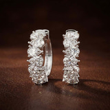 10kt White Gold Eudora Pear Lab Diamond Hoop Earrings (2 Ct. Tw.) color product image one