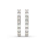 14ct White Gold Ashlyn Emerald Lab Diamond Hoop Earrings (2 Ct. Tw.) right