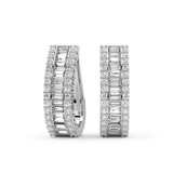 Platinum Cassian Baguette Round Lab Diamond Hoop Earrings (8 Ct. Tw.) front image