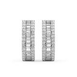 Platinum Cassian Baguette Round Lab Diamond Hoop Earrings (8 Ct. Tw.) right
