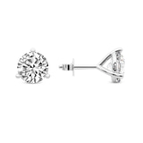 9ct White Gold Three Prong Martini Round Lab Diamond Stud Earrings (2 Ct. Tw.) side right image one