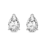 14ct White Gold Three Prong Pear Lab Diamond Stud Earrings (12 Ct. Tw.) front image