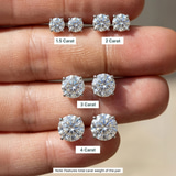 10kt White Gold Four Prong Round Lab Diamond Stud Earrings (4 Ct. Tw.) color product image two