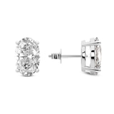 9ct White Gold Four Prong Oval Lab Diamond Stud Earrings (1 Ct. Tw.) side right image one