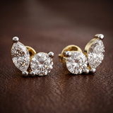 14ct White Gold Twin Gleam Lab Diamond Stud Earrings (1 Ct. Tw.) color product image one