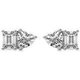 10kt White Gold Divine Double Flame Lab Diamond Stud Earrings (1 Ct. Tw.) front image