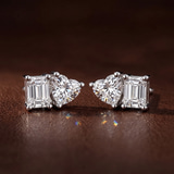 10kt White Gold Divine Double Flame Lab Diamond Stud Earrings (1 Ct. Tw.) color product image two