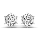 10kt White Gold Six Prong Round Lab Diamond Stud Earrings (1 Ct. Tw.) front image