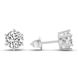 10kt White Gold Six Prong Round Lab Diamond Stud Earrings (1 Ct. Tw.) standing product image one