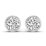 10kt White Gold Classic Bezel Round Lab Diamond Stud Earrings (1 Ct. Tw.) front image