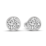 10kt White Gold Classic Bezel Round Lab Diamond Stud Earrings (1 Ct. Tw.) standing product image one