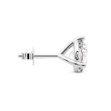 10kt White Gold Three Prong Round Lab Diamond Single Stud Earring (1 Ct. Tw.) side right image one