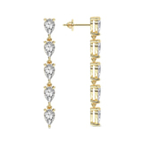 10kt Yellow Gold Salvia Fashion Lab Diamond Dangle Earrings (1 Ct. Tw.) right