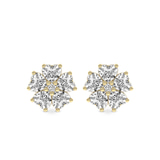 9ct Yellow Gold Thalia Bloom Fashion Flower Lab Diamond Stud Earrings (1 Ct. Tw.) front image